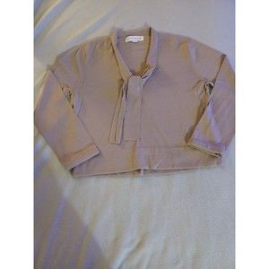 Jones New York womens v-neck lightweight tight knit sweater tan size medium
